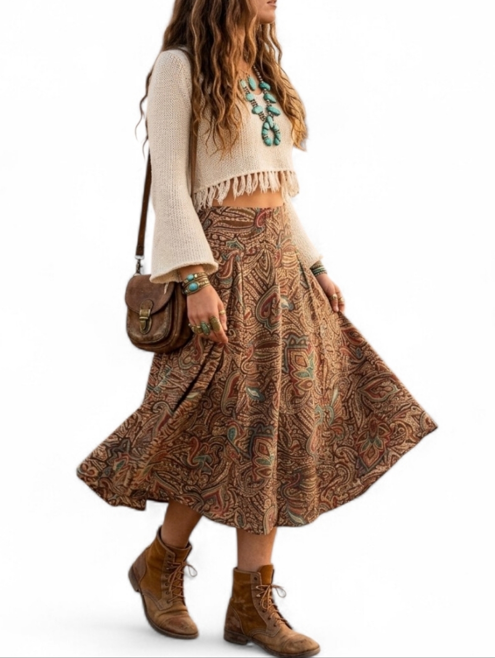 Coldwater Creek Vintage Paisley Midi Skirt - Size PL